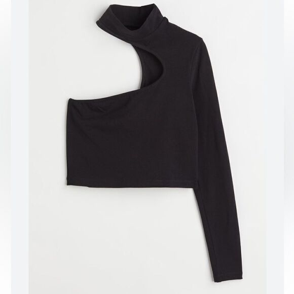 Zara Cutout One Sleeve Turtleneck Top - Picture 1 of 3